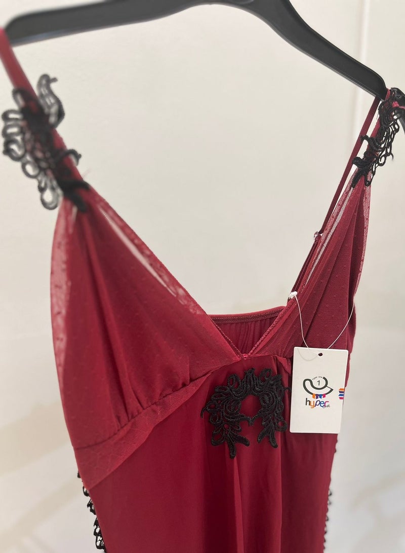 Hyper One Elegant French style women's lingerie - Maroon - Image 2
