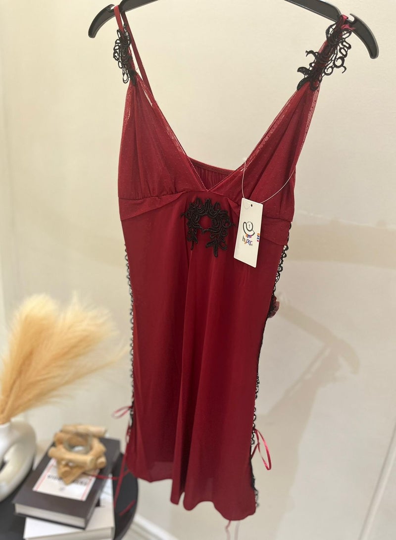 Hyper One Elegant French style women's lingerie - Maroon - Image 3