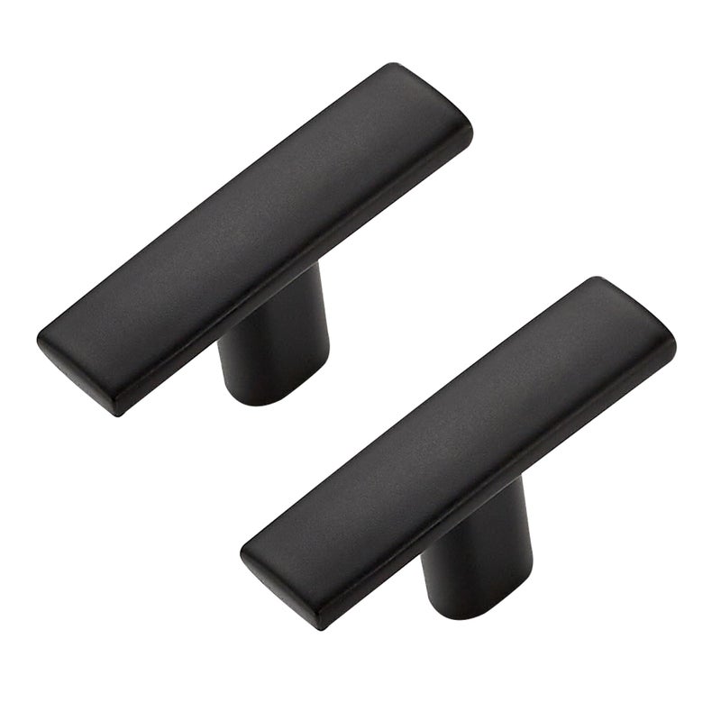Ravinte Decor 30 Pack Black Cabinet Knobs Curved Cabinet Pulls Matte Black Knobs for Kitchen Drawer Solid Dresser Pulls for Kitchen Hardware 134 Inch Length Single Hole - Image 2