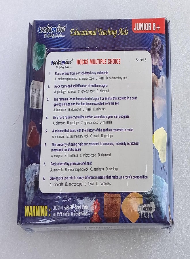 ROCKSMINS RO20WM Rocks Collection Set of 20 School Education Igneous Sedimentary Metamorphic Samples activity geology earth science volcanic stones Rock Memory Great Educational STEM Toys Kids with QA - Image 3