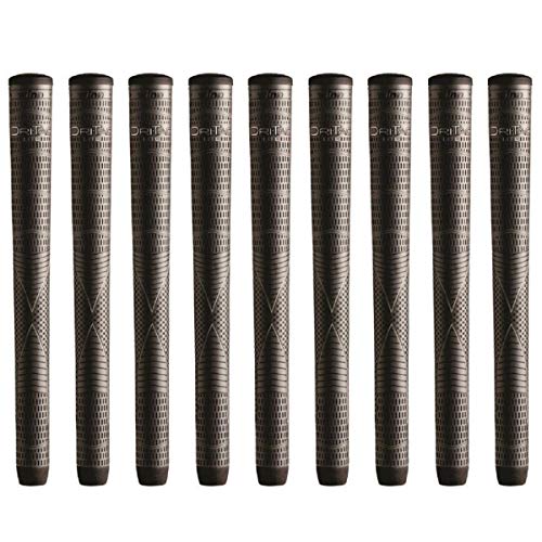 Winn Dritac Lite Oversize (+1/8") Dark Gray - 9 Piece Golf Grip Bundle - Image 1