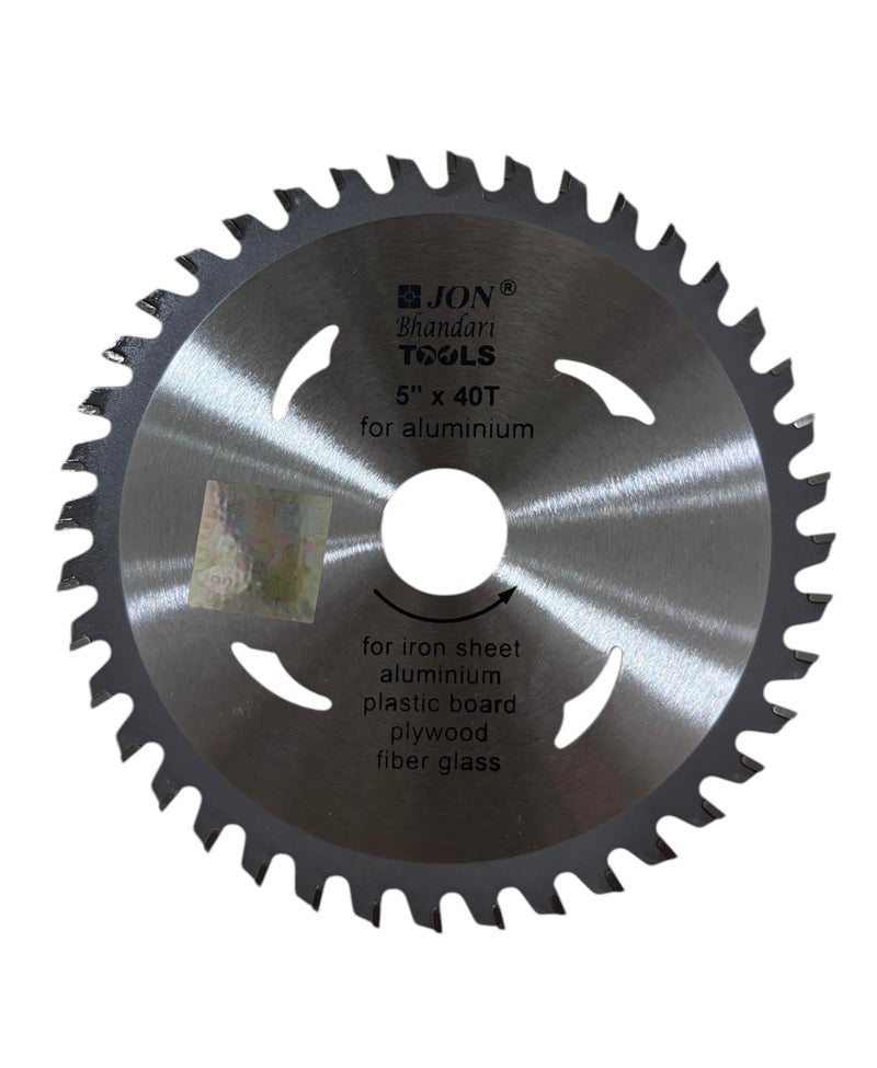 Jon Bhandari Tools 5 inch TCT Super Cut Circular Saw Blade – 40 Teeth, Tungsten Carbide Tipped | Cuts Aluminium, Wood, Plywood, PVC, Plastic & Metal Sheets | For Table, Miter & Circular Saws - Image 5