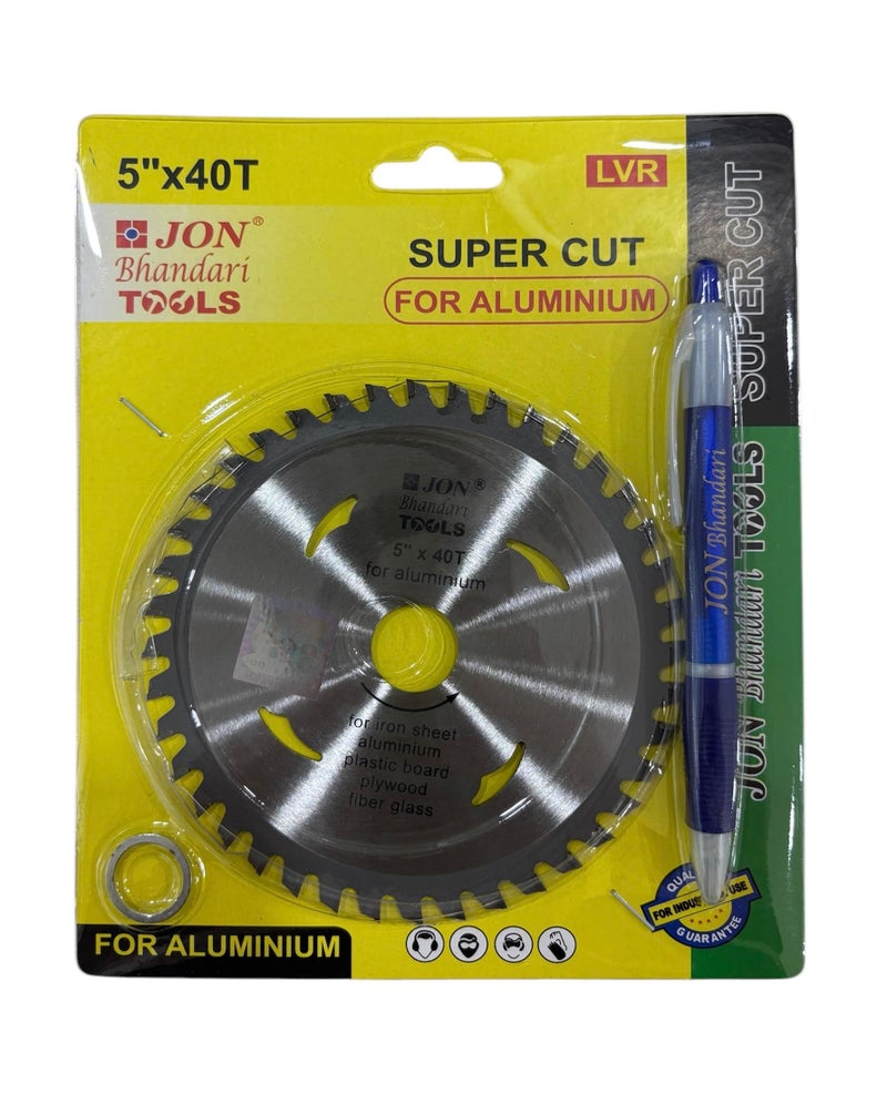 Jon Bhandari Tools 5 inch TCT Super Cut Circular Saw Blade – 40 Teeth, Tungsten Carbide Tipped | Cuts Aluminium, Wood, Plywood, PVC, Plastic & Metal Sheets | For Table, Miter & Circular Saws - Image 4