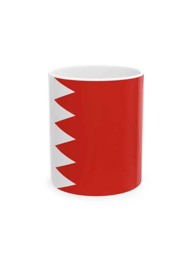 كوب قهوة أبيض بعلم البحرين - Image 1