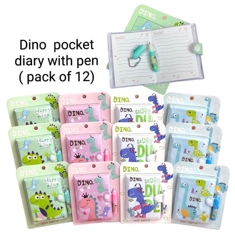 Tera13 Birthday Gifts Cartoon Diary For Boys (12 pcs) Note Book Diary For Kids Return Gifts Diary, Kids Diary, Dinosaur Diary Theme Party For Girls & Boys - Image 2