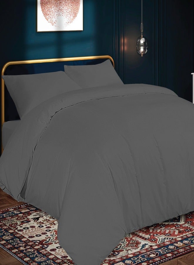 القيلولة زين طقم سرير كينج من سييستا زين – 1 ملاءة مطاطية، 1 ملاءة مسطحة، 1 غطاء لحاف و أغطية وسائد | ناعم للغاية، متين ومريح | لون رمادي أنيق | جودة فندقية - Image 4