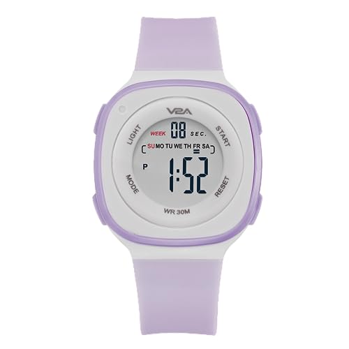 V2A Square Dial Digital Watch for Girls – Kids Between 4 to 14 Years of Age Multi-Functional 30 M Waterproof Digital Sports Watches for Girls | Gild Watch for Age 4 5 6 7 8 9 (Blue) - Image 1