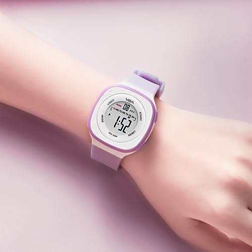 V2A Square Dial Digital Watch for Girls – Kids Between 4 to 14 Years of Age Multi-Functional 30 M Waterproof Digital Sports Watches for Girls | Gild Watch for Age 4 5 6 7 8 9 (Blue) - Image 3