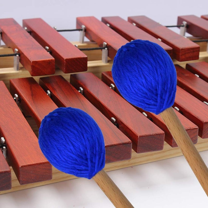 Yolyoo Medium Hard Yarn Head Keyboard Marimba Mallets with Maple Handles,Pack of 2 Blue (Blue) - Image 5