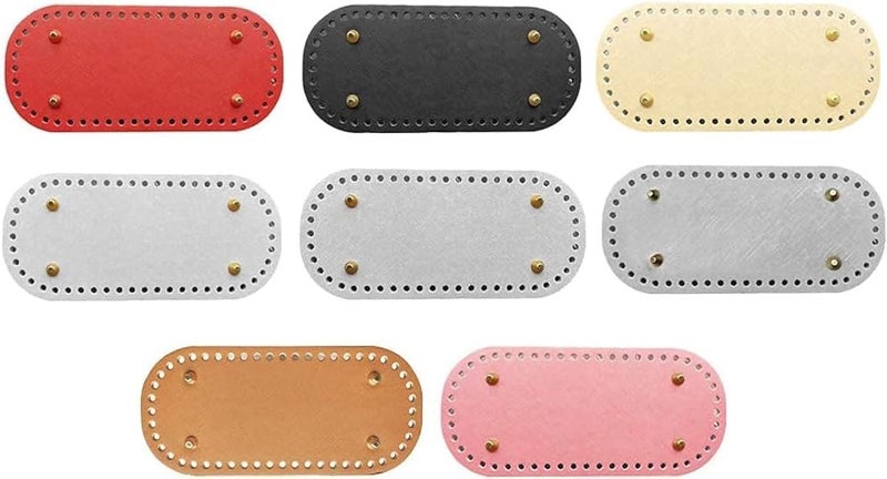 Hand-woven PU Leather Bag Bottom, Leather DIY Bags Bottom Mat Pad Insert Base for Purse Making, 8 Colors Set - Image 1