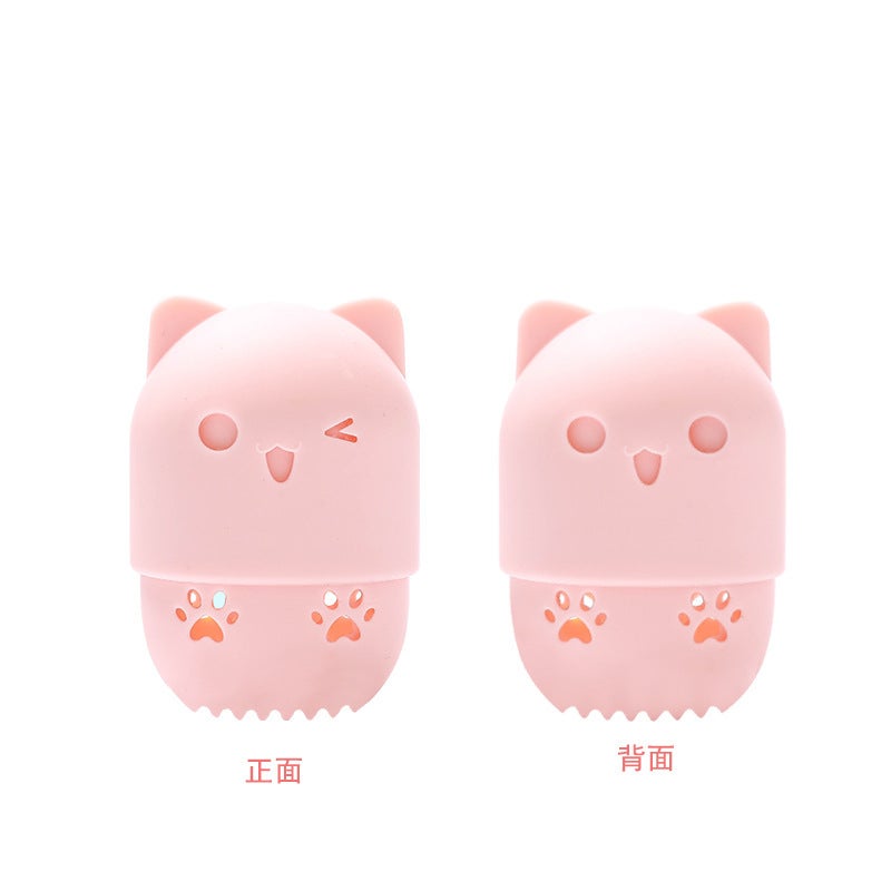 Portable Beauty Egg Protective Cover Travel Meow Powder Puff Dust With Lid Sponge Egg Silicone Storage Box Rack - Image 5