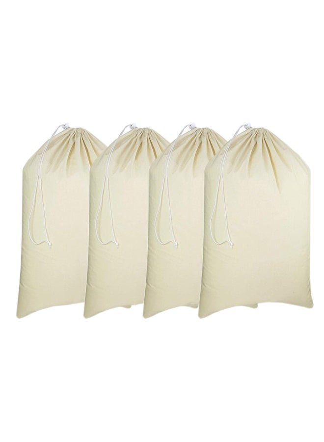 - 4 Pack Extra Large Canvas Heavy Duty Laundry Bags Natural Cotton -Multi Use- Size -28 X 36  - Image 1