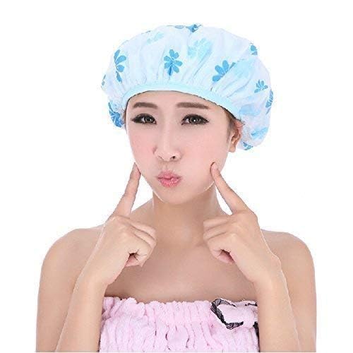 Reusable Printed Bathing Shower Cap With Elastic Band For Home Beauty Parlours For Both Men And Women Bathing Accessory - Multicolor (Pack of 3) - Image 2