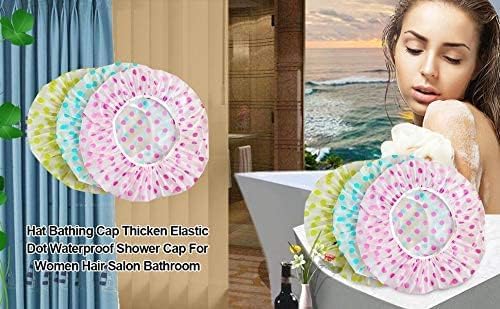 Reusable Printed Bathing Shower Cap With Elastic Band For Home Beauty Parlours For Both Men And Women Bathing Accessory - Multicolor (Pack of 3) - Image 4