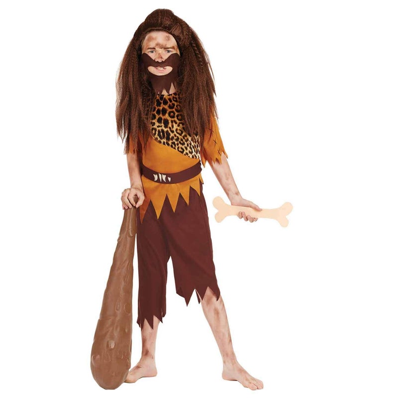 fun shack Boys Caveman Costume Kids Cave Boy Outfit Fun Caveman Dress Up for Boys Cave Kid Costume Large