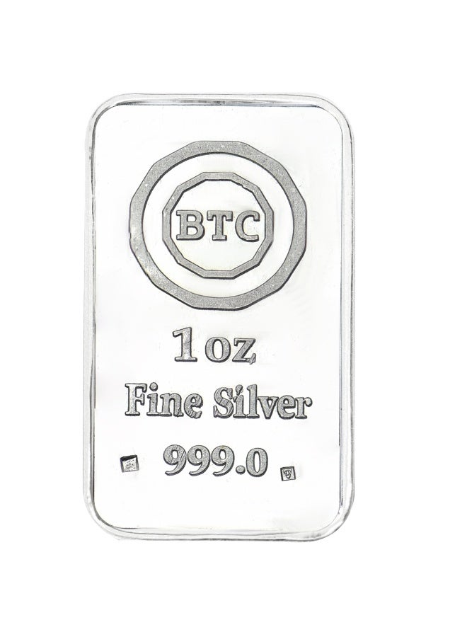 BTC 1 Ounce Silver Bar - Image 1