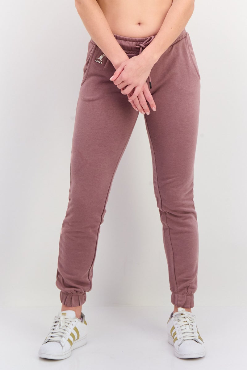 KANGOL Women Sportswear Fit Embroidered Outdoor Sweatpants, Old Rose - Image 1