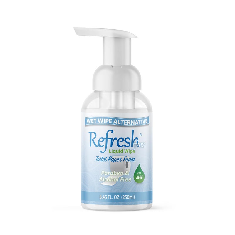 Refresh Liquid Wipe Free Toilet Paper Foam EcoFriendly Wet Wipe Alternative For Sensitive Skin Cleanses and Soothes with Witch Hazel and Aloe Plumbing and Septic Safe 250ml 845 Fl Oz