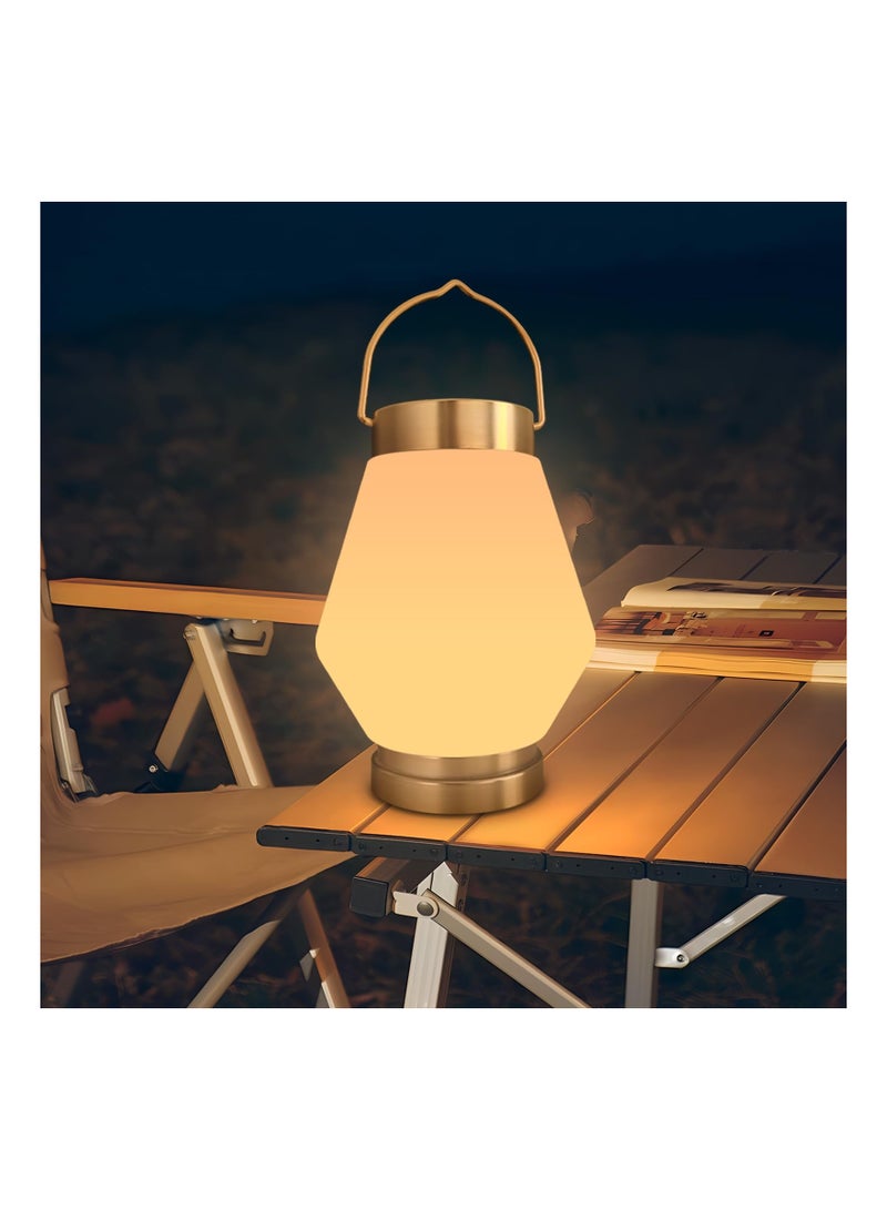 Zikra Solar Lanterns Outdoor Hanging Warm Light Rechargeable Cing Lantern Portable Cordless Vintage Waterproof Lights for Yard Garden Lawn Porch Fence 5.5x10.2in - Image 1