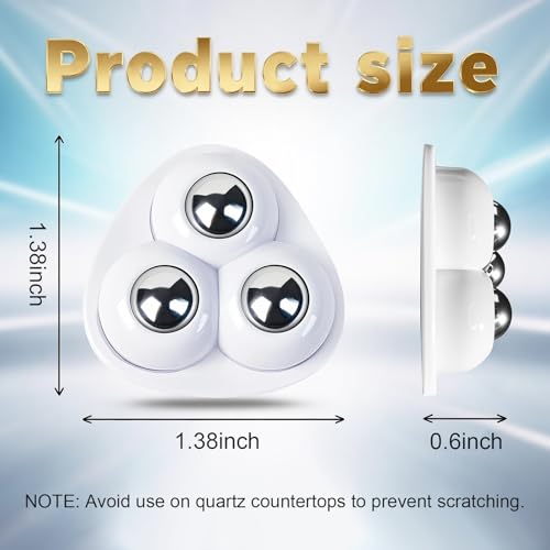 Tasttin Self Adhesive Caster Wheels for Countertop - Furniture Sliders & Appliance Rollers for Kitchen, Coffee Machine, Blender, Oven (White, 16pcs) - Image 5