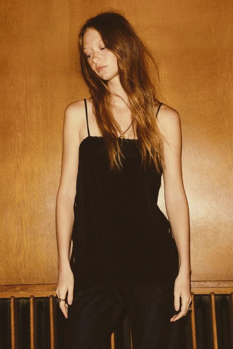 H&M Lace-trimmed strappy top