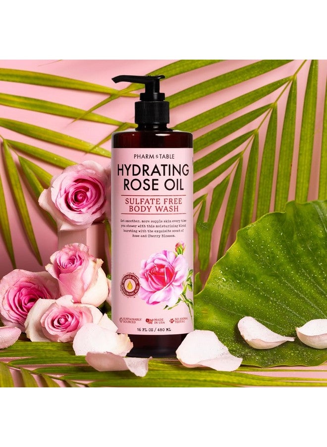 PHARM TO TABLE Hydrating Rose Oil Body Wash for Women and Men - Hydrates and Brightens the Skin, Sulfate Free, 100% Cruelty Free, 480ml - Image 4