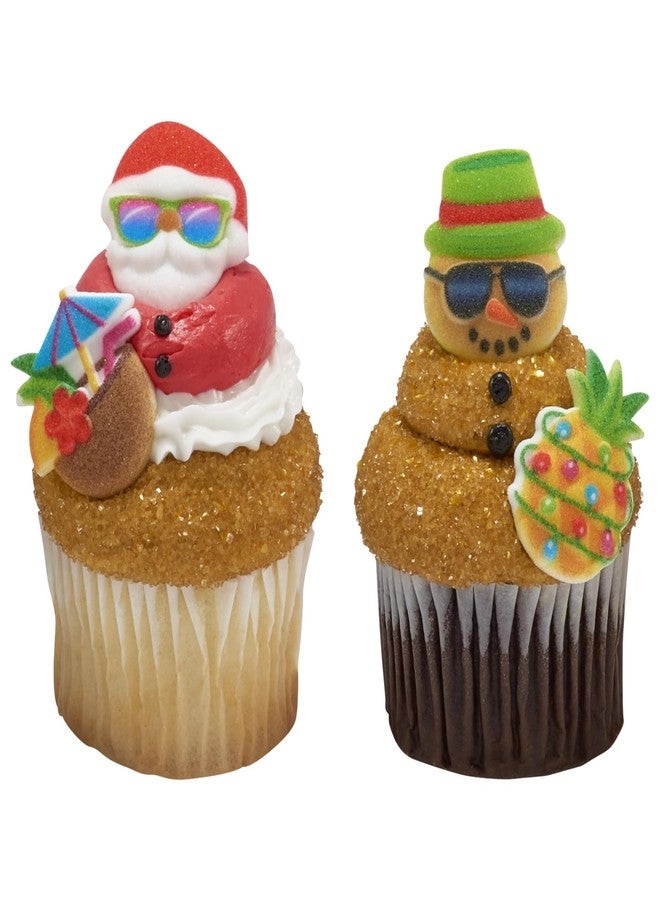 ديكوباك مجموعة زينة كعكة السكر لعيد الميلاد الاستوائي من Sugar Dec-Ons®، زينة كب كيك جاهزة للاستخدام وقابلة للأكل، 108 قطعة زينة بأشكال مختلفة - Image 5
