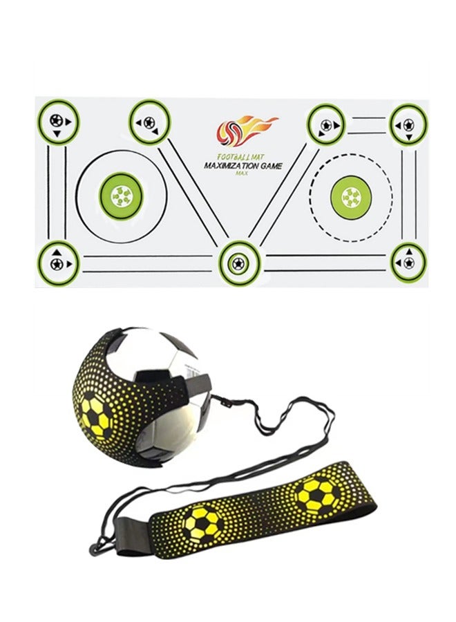 Generic Football Soccer Training Mat for All Ages, Non-Slip Soccer Training Equipment, Silent Shock Absorption Footstep Mat to Improve Speed Strength Ball Control and Coordination for Soccer Enthusiasts  - Image 1