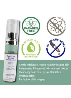 TriDerma Clear Calm Brighten Skin Serum With 2% Salicylic Acid And Niacinamide Reveals Smoother Brighter More Even Skin Clears Acne Blemishes Blackheads And Unclogs Pores 1 Oz  - Image 3