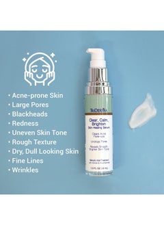 TriDerma Clear Calm Brighten Skin Serum With 2% Salicylic Acid And Niacinamide Reveals Smoother Brighter More Even Skin Clears Acne Blemishes Blackheads And Unclogs Pores 1 Oz  - Image 2