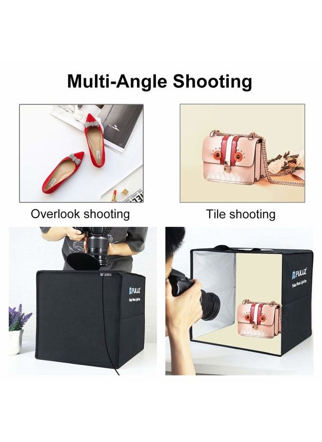 DEPTHLAN - Photo Light Box 16"x16" 3s Quick Install Portable Studio Kit with Soft Light Cloth Professional Photography Equipment Adjustable White Light, Soft Light, Warm Light(16x16 Inch) - Image 1
