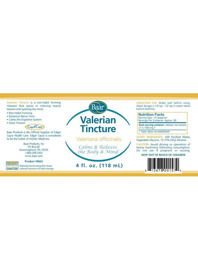 Baar Valerian Tincture, 4 oz - Image 2