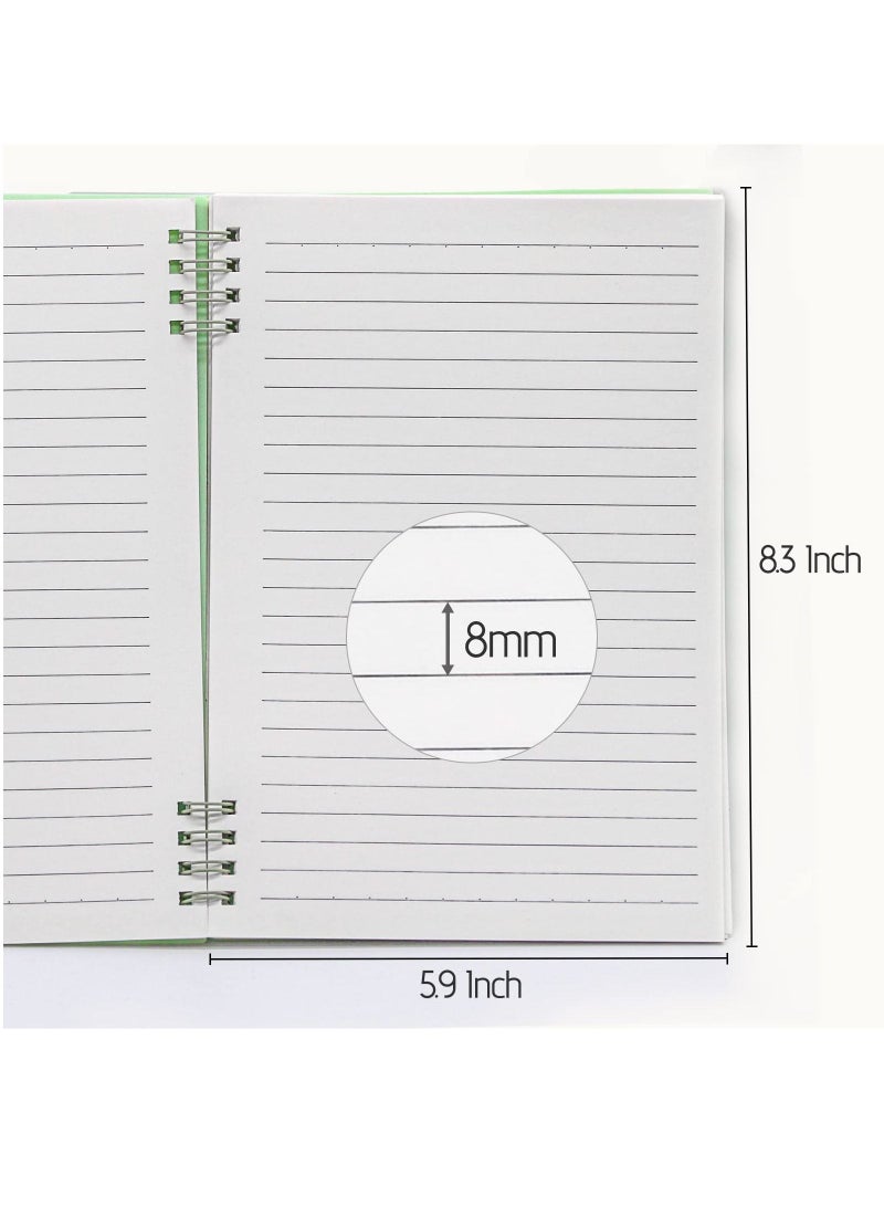 Y&D 4 Pieces Spiral Notebook Wide Ruled A5 Notebooks Journal Memo Planner with Thick Plastic Hardcover 8.3 x 5.9 Inch  - Image 5