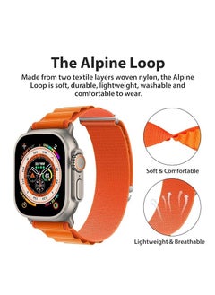 Alpine Loop Nylon Band 49mm 45mm 44mm 42mm, Adjustable with Metal C-Hook Strap- Orange - pzsku/Z9A607CC7D10441164125Z/45/_/1708939654/f5383c1c-12ca-419e-a1d9-a2ee8cbe5518