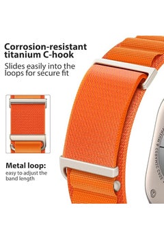 Alpine Loop Nylon Band 49mm 45mm 44mm 42mm, Adjustable with Metal C-Hook Strap- Orange - pzsku/Z9A607CC7D10441164125Z/45/_/1708939715/0867bfea-9fa3-430b-8515-416bfa775676