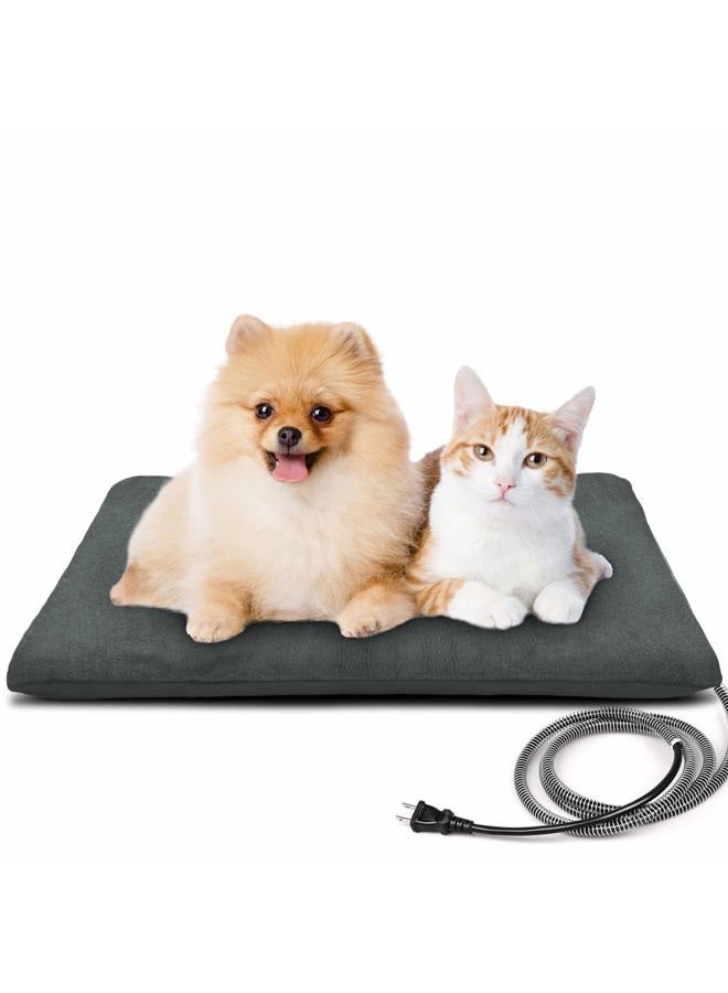 Petnf Outdoor Heated Pet Bed for Dog and Cat, Soft Electric Blanket with Auto Temperature Control, Heating Mat for Dog House, Crate, or Doorway, Gray, 19.7'' x 15.7'' - Image 1