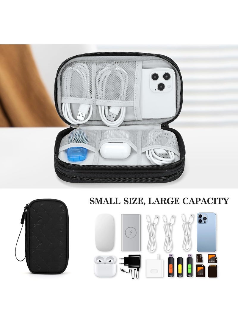 Portable multifunctional double-layer technology equipment storage bag, travel storage bag, can hold cables, power banks, chargers, and small gadgets - Image 4