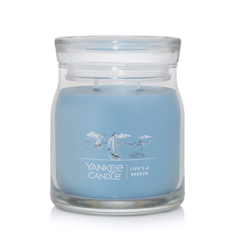 YANKEE CANDLE Yankee Candle Lifes A Breeze Scented Signature 13oz Medium Jar 2Wick Candle Over 35 Hours of Burn Time 