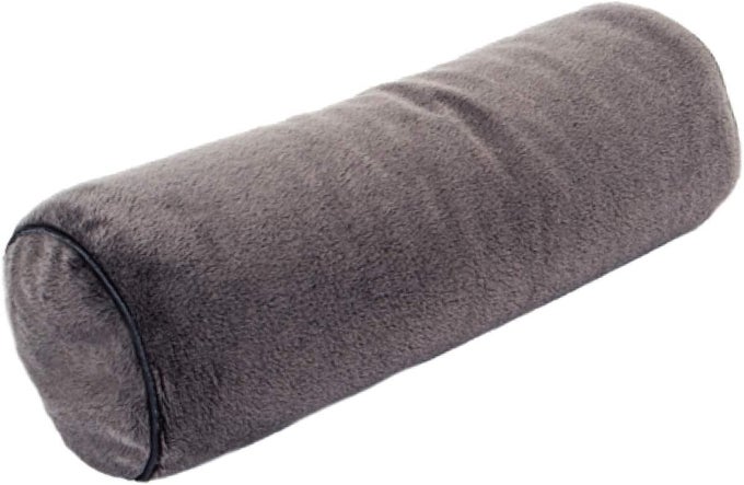 NECK ROLL PILLOW, ERGONOMIC CYLINDER BOLSTER FOR SLEEPING, IDEAL CERVICAL SUPPORT FOR BOTH SIDE AND BACK SLEEPERS, BUCKWHEAT FILLING WITH LAVENDER AROMATHERAPY, GRAY