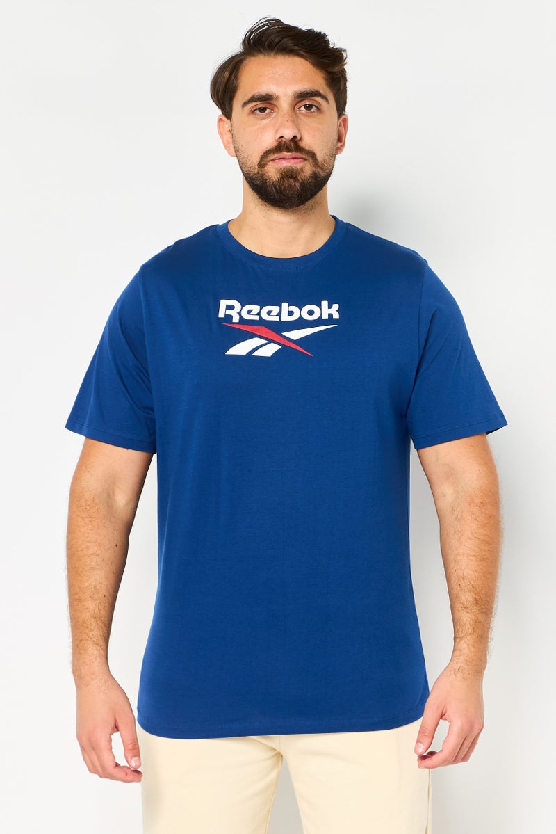 Reebok Men Sportswear Fit Short Sleeve Outdoor T-Shirt, Navy Blue - Image 1