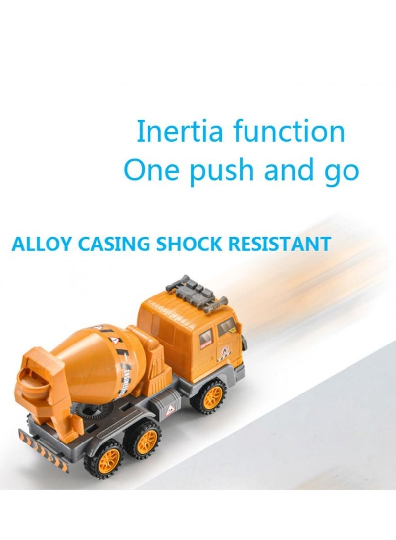 Loquat Large construction vehicle children's toy set inertia skidding toy car stirring tipping bucket crane excavator large gift box - Image 2