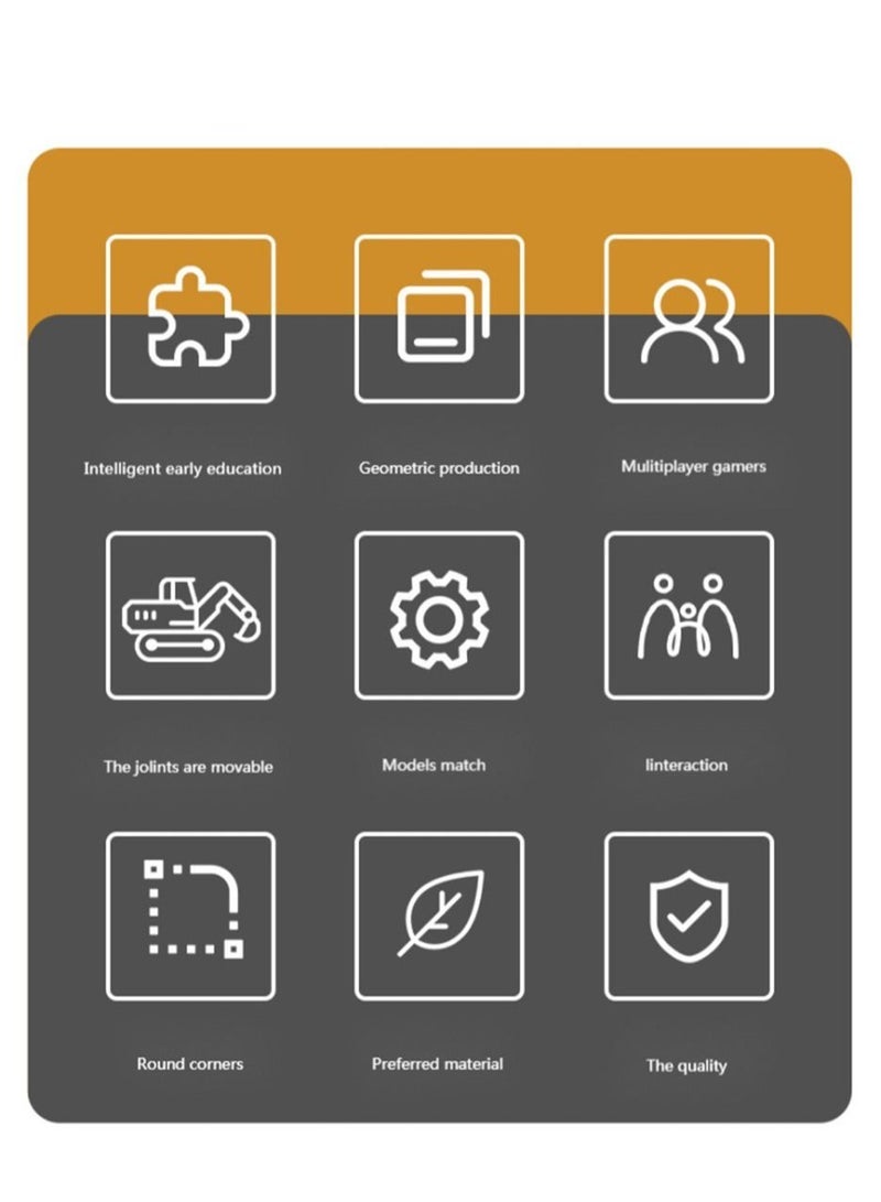 Loquat Large construction vehicle children's toy set inertia skidding toy car stirring tipping bucket crane excavator large gift box - Image 3