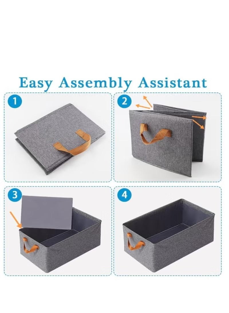 (4قطع )من صندوق تخزين اوكسفورد لتنظيم الملابس والفوط والمفروشات وايضا العاب الاطفال والادوات المدرسية قابل للطي بمقاس 47*28*20 سم(قد يختلف اللون) - Image 4