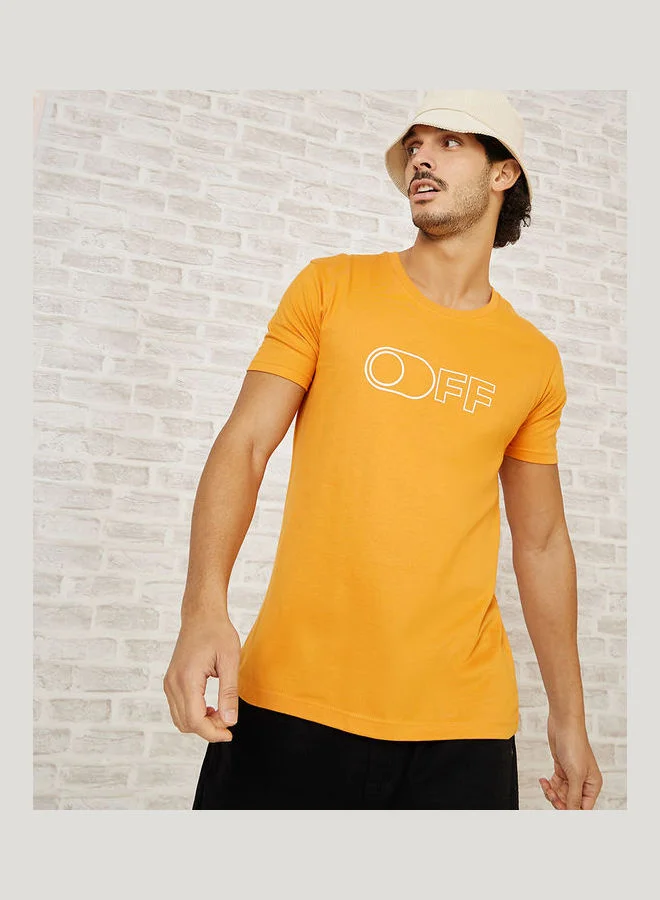 Styli Pack of 2 - Slogan Print Regular Fit T-shirt