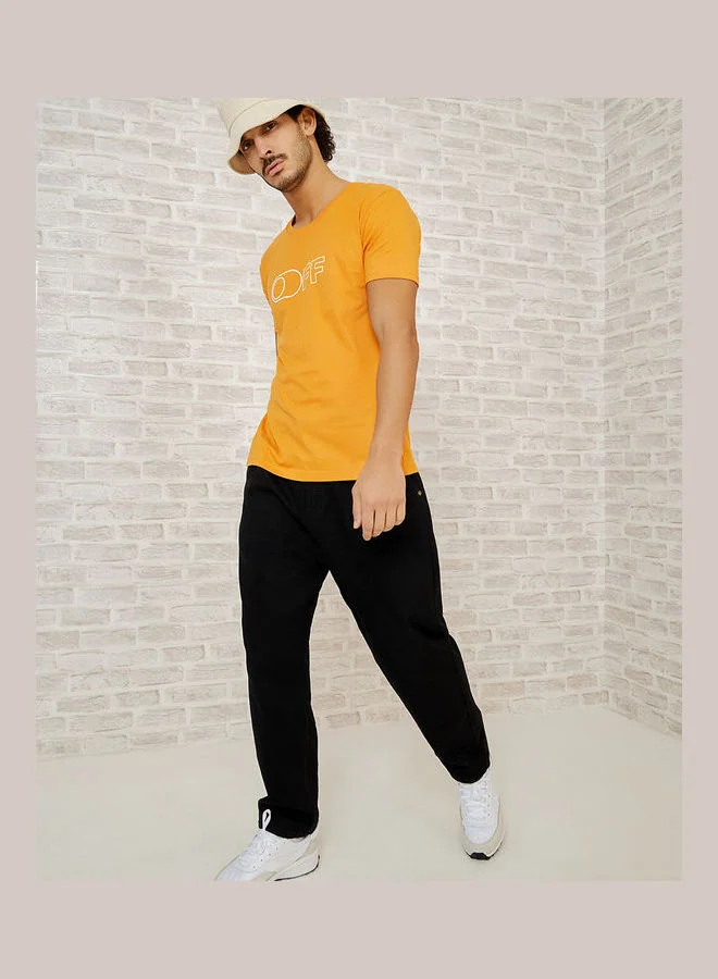 Styli Pack of 2 - Slogan Print Regular Fit T-shirt