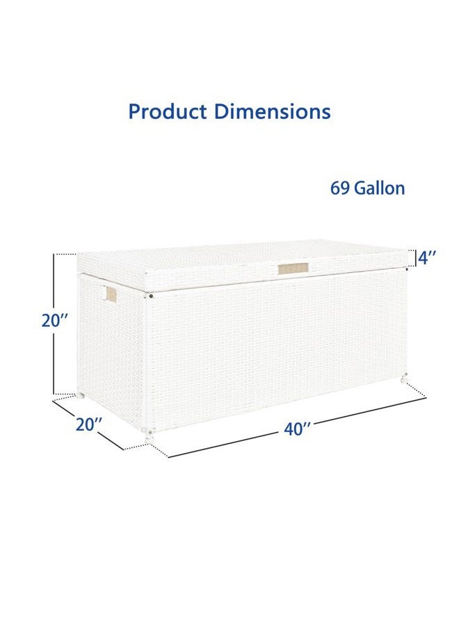 Jeco Outdoor 70 Gallon Wicker Deck Storage Box Color: White  - Image 2