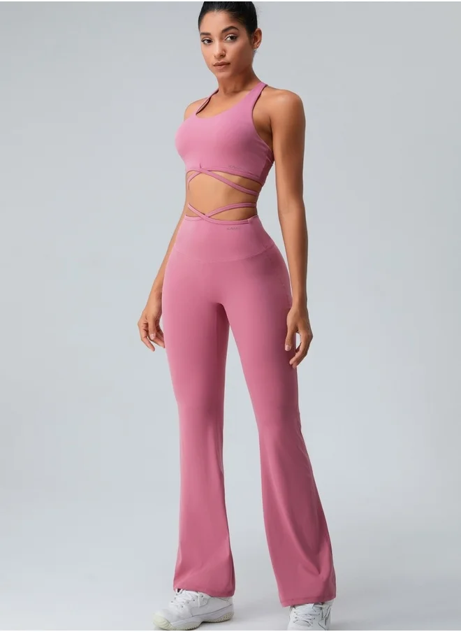 كون.يوغا Womens High Waist Flared Contour Seamless Workout Sport Leggings Yoga Pants Tummy Control Running Pants