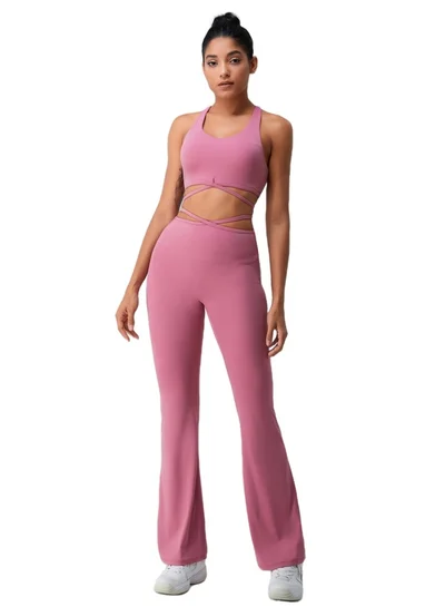 KAWN.YOGA Womens High Waist Flared Contour Workout Sport Leggings Yoga Pants Tummy Control Running Pants