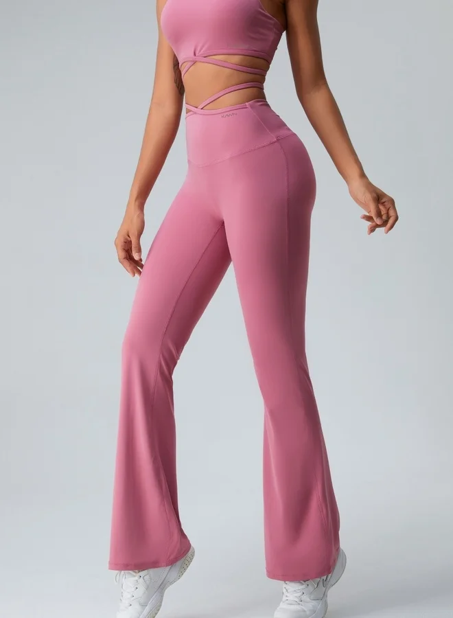 KAWN.YOGA Womens High Waist Flared Contour Workout Sport Leggings Yoga Pants Tummy Control Running Pants