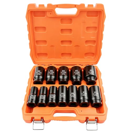 LLNEDL 3/4 Inch Drive Socket Set, 12Pcs Impact Deep/Jumbo Sockets, Metric 17mm to 41mm, 6-Point CR-MO Heavy-Duty Big Socket Set for Large Vehicle & Equipment Maintenance - Image 2